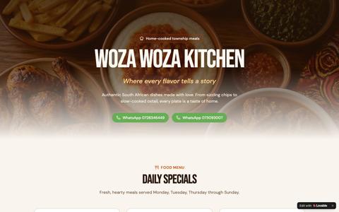 Woza Woza Kitchen — Every Flavor Tells a Story — screenshot