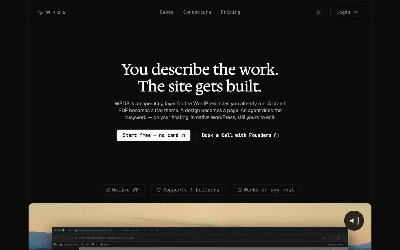 Build & Run Client WordPress Sites With an AI Agent | WPOS — screenshot