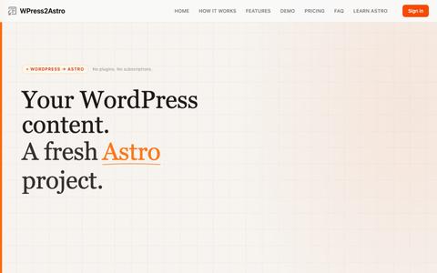 WordPress to Astro Starter Converter — screenshot