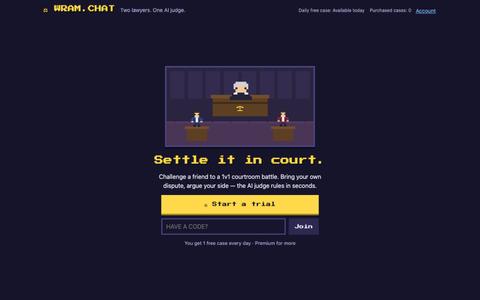 wram.chat — AI Judge Courtroom — screenshot