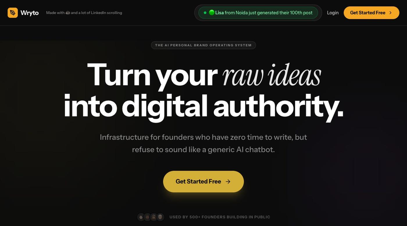 Wryto — The AI Creator Operating System — screenshot