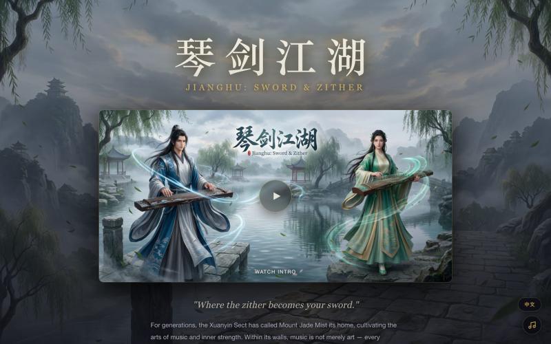 Jianghu: Sword & Zither (琴剑江湖) — Wuxia Roguelite | Play Free — screenshot