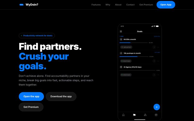 WyDoin? — Find Partners & Crush Your Goals — screenshot