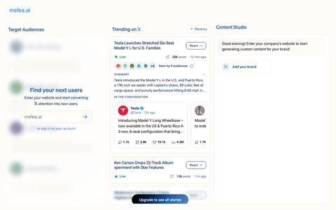 melea - Hijack the trends your audience follows. — screenshot
