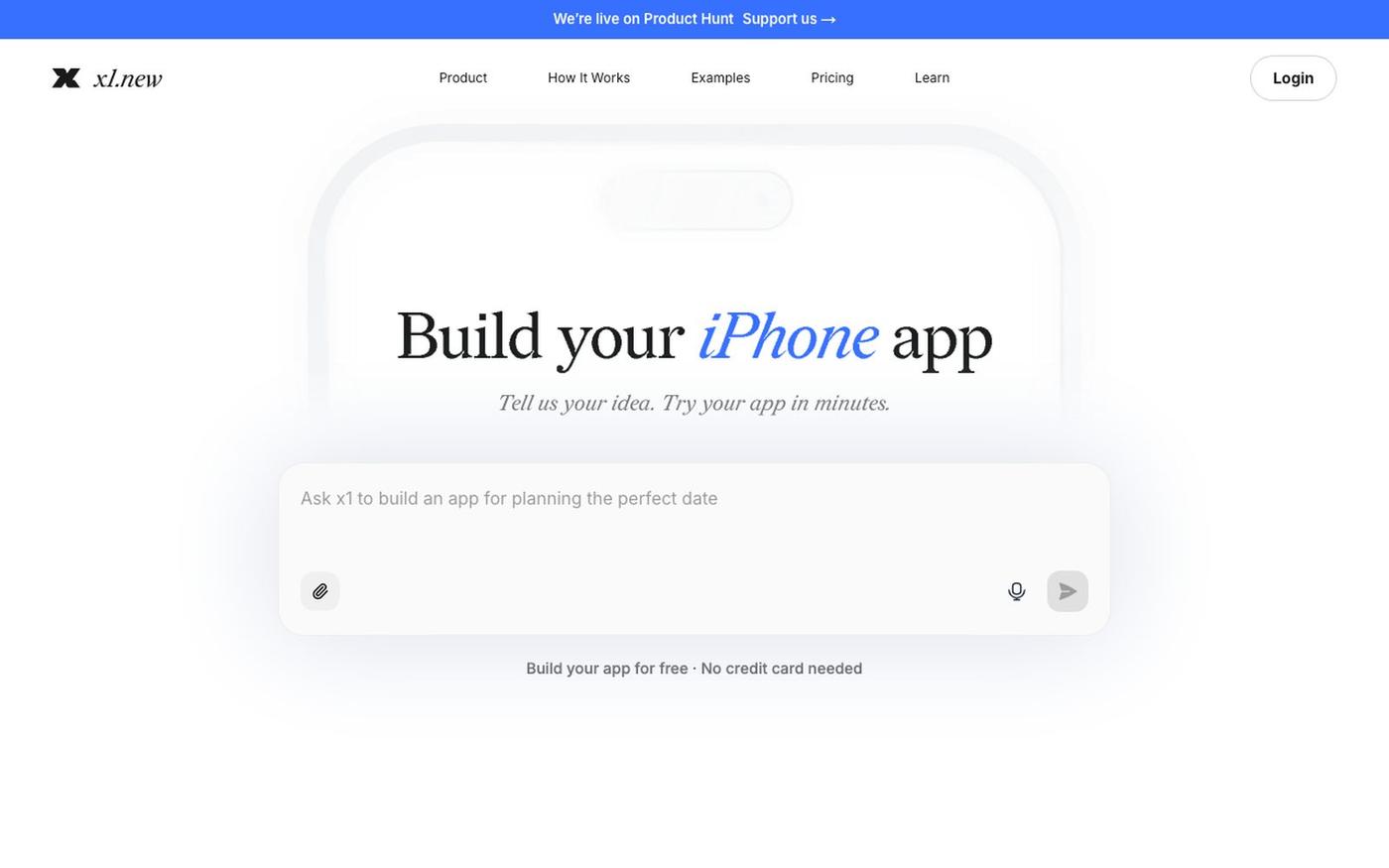 x1 AI App Studio | Build iPhone Apps With a Guided Workflow — screenshot