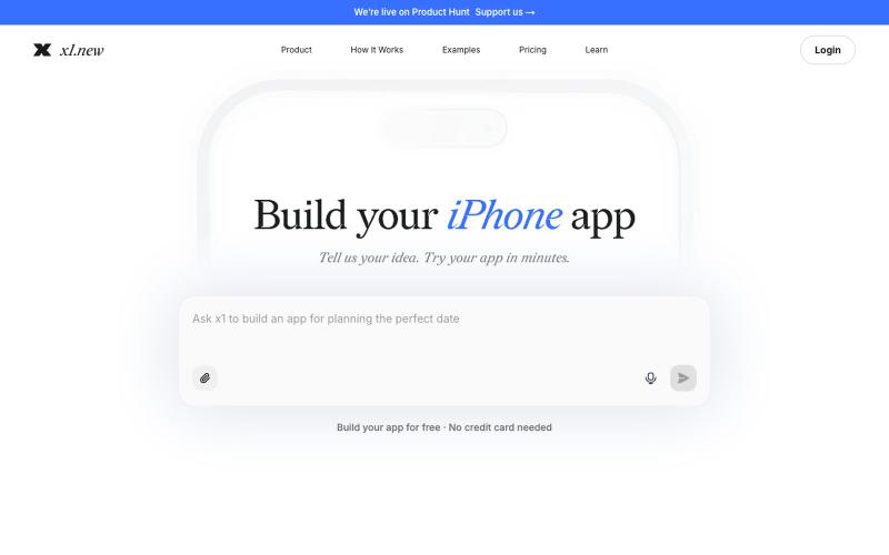 x1 AI App Studio | Build iPhone Apps With a Guided Workflow — screenshot