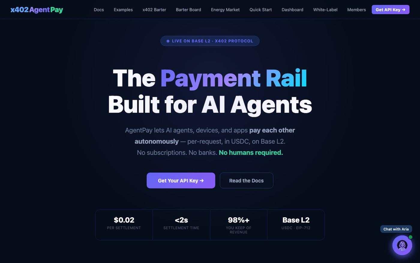AgentPay — x402 Payment Rail for AI Agents — screenshot