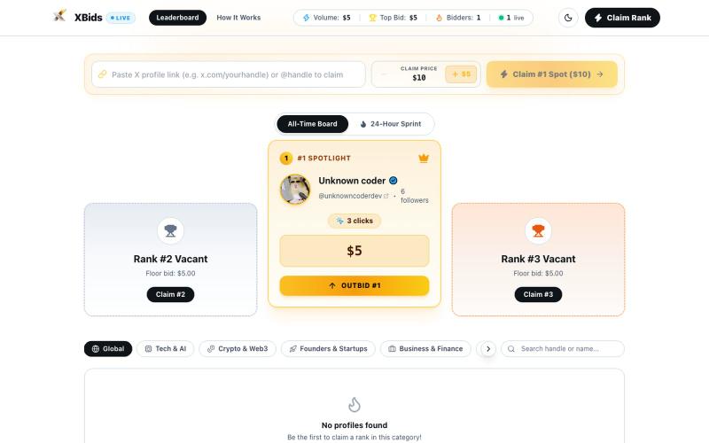 XBids — Rank is for sale. Always was. — screenshot