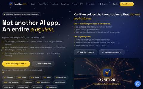 Xenition — Everything you create, in one AI workspace — screenshot