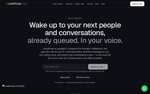 xLeadForge — Wake up to your next people and conversations, already queued — screenshot