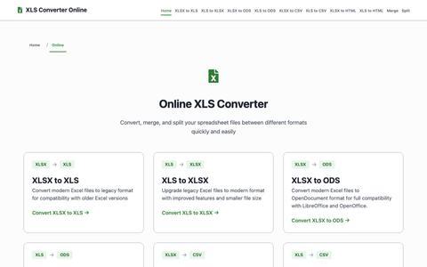 Free Online XLS Converter — screenshot