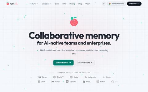 xysq.ai · Collaborative memory for AI-native teams. — screenshot