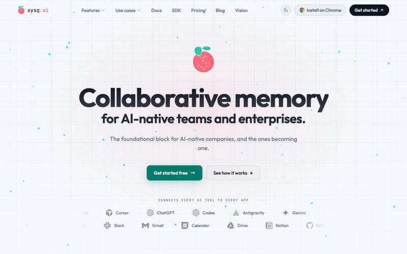 xysq.ai · Collaborative memory for AI-native teams. — screenshot