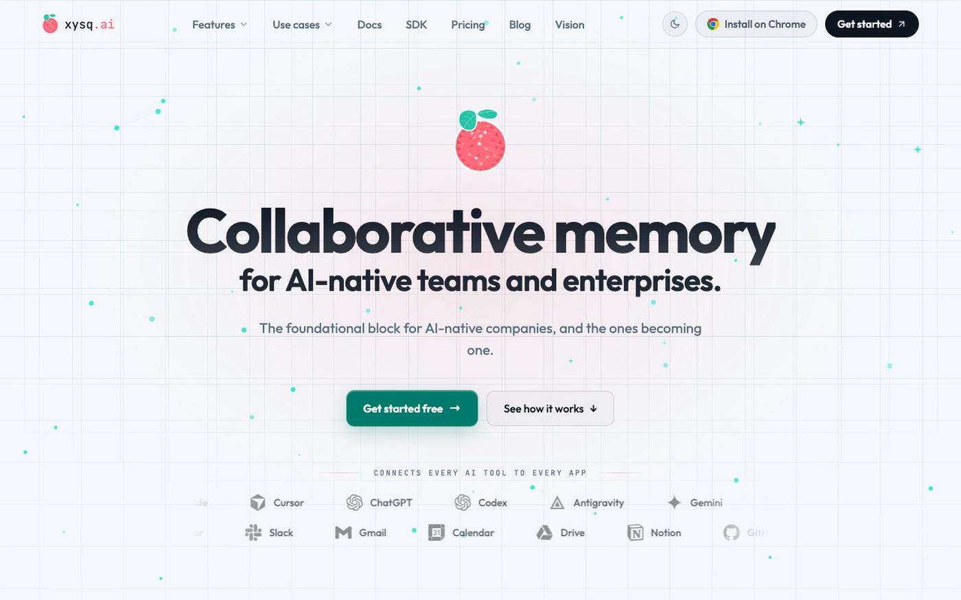 xysq.ai · Collaborative memory for AI-native teams. — screenshot