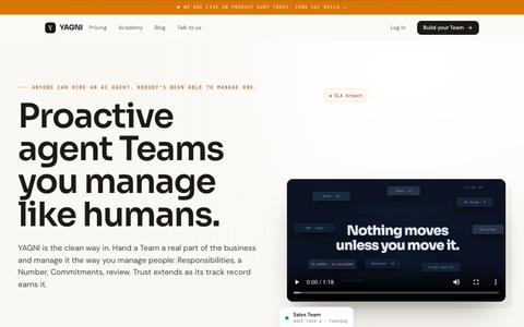 YAGNI. Proactive agent Teams you manage like humans. — screenshot
