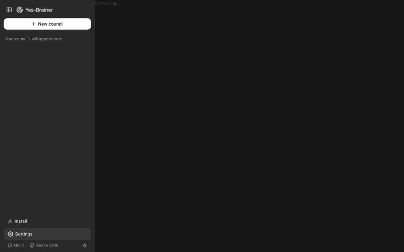 Yes-Brainer — a council of AI models for the decisions that aren’t no-brainers — screenshot