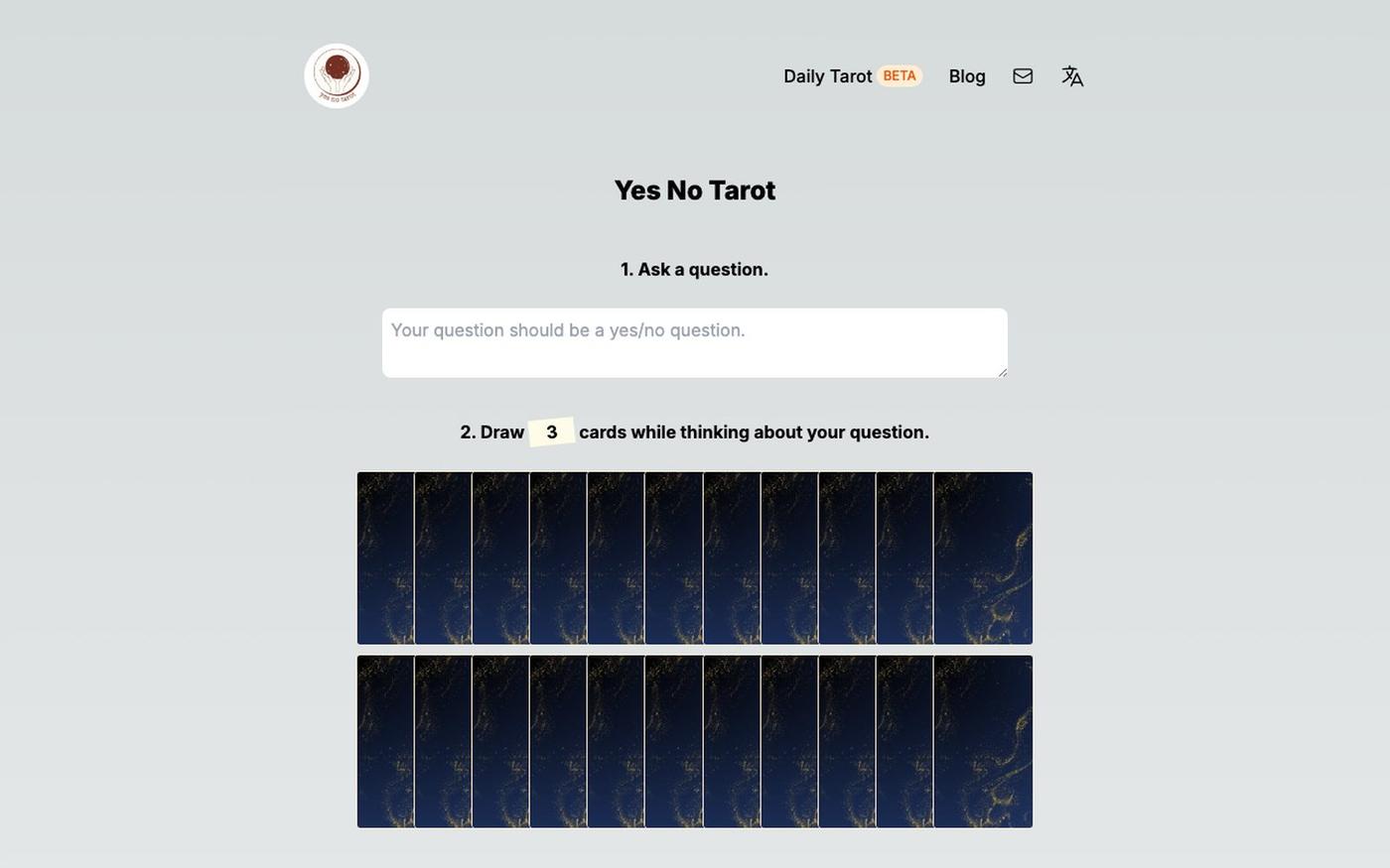 Yes No Tarot | Free Online Tarot Reading — screenshot
