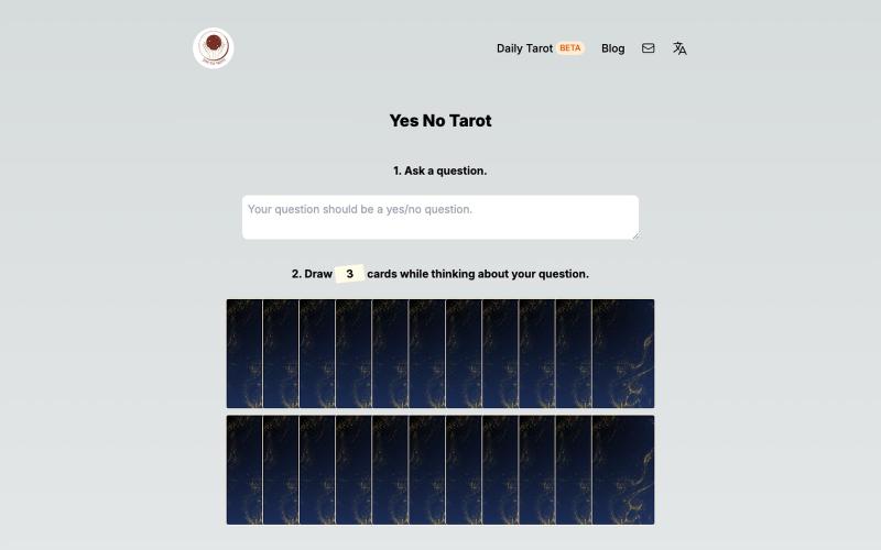 Yes No Tarot | Free Online Tarot Reading — screenshot