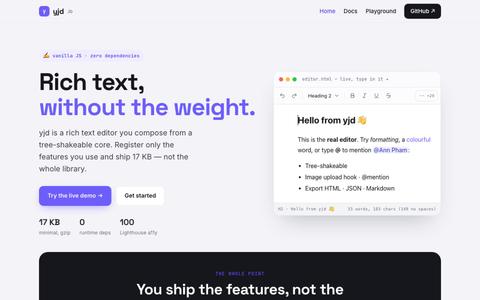 yjd — rich text, without the weight — screenshot