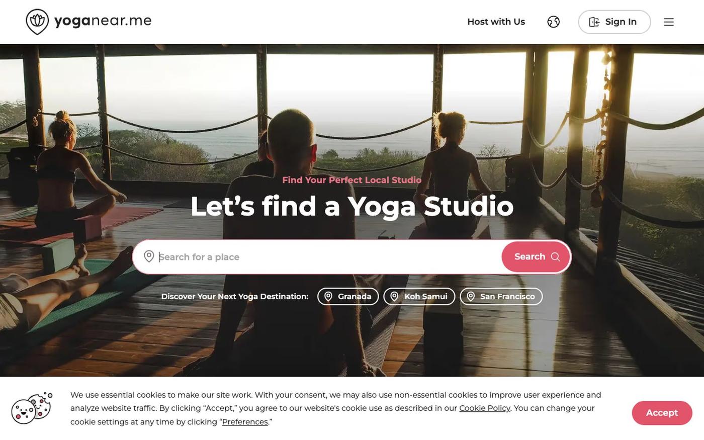 yoganear.me – Find Yoga Studios & Book Classes Near You | yoganear.me — screenshot
