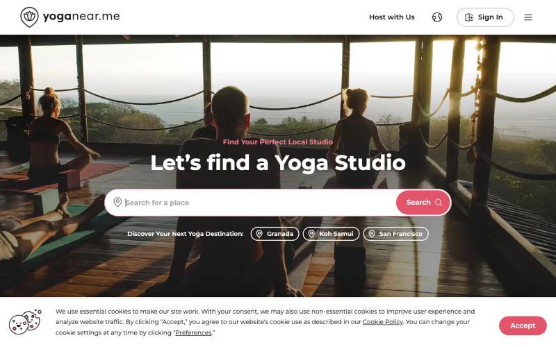 yoganear.me – Find Yoga Studios & Book Classes Near You | yoganear.me — screenshot