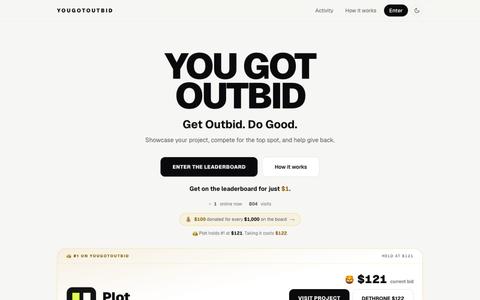 YouGotOutbid — How Much Is Your Spot Worth? — screenshot