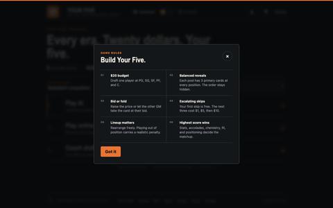 Your Five | Basketball and Football Draft Game — screenshot