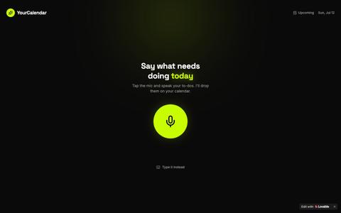 YourCalendar — Speak your to-dos onto your calendar — screenshot