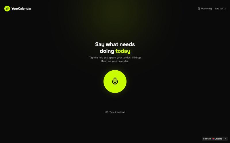 YourCalendar — Speak your to-dos onto your calendar — screenshot