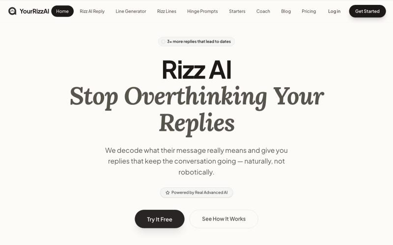 Rizz AI - Free AI Dating Reply & Response Generator — screenshot