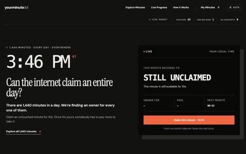 YourMinute.lol — Own a minute of the internet — screenshot