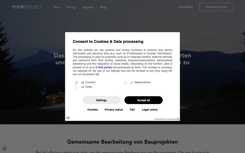 YourProject: Gemeinsame Bearbeitung von Bauprojekten — screenshot