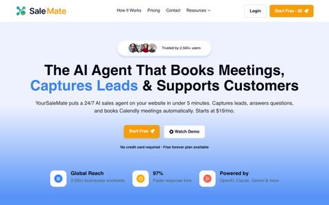 AI Agent for Sales & Support | YourSaleMate — screenshot