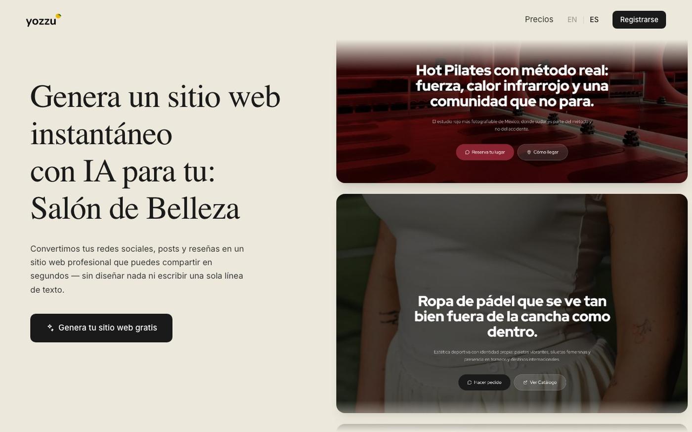 yozzu — AI Website Builder for Local Business via Instagram & Maps — screenshot