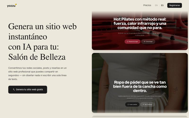 yozzu — AI Website Builder for Local Business via Instagram & Maps — screenshot