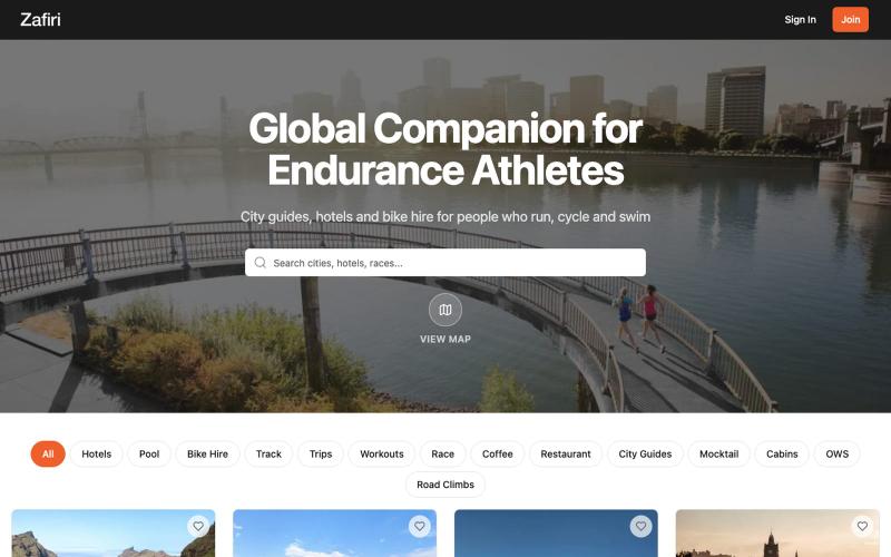 Zafiri - Global Companion for Endurance Athletes — screenshot
