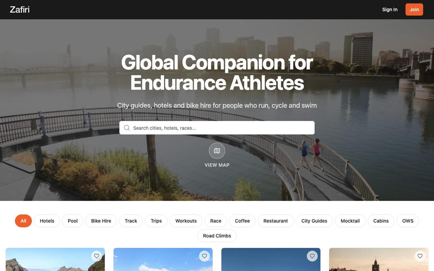 Zafiri - Global Companion for Endurance Athletes — screenshot