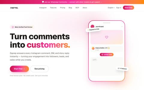 Zaprep — Instagram Automation for Creators & Brands | Zaprep — screenshot