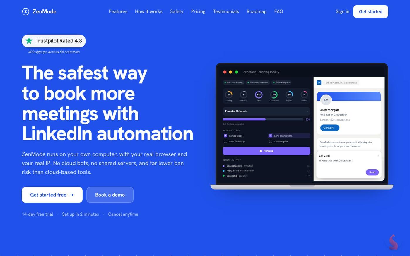 ZenMode - The Safest Way to Automate LinkedIn — screenshot