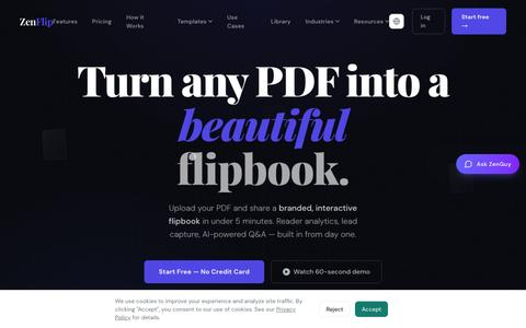 Free Flipbook Maker — PDF to Interactive Flipbook | ZenFlip — screenshot