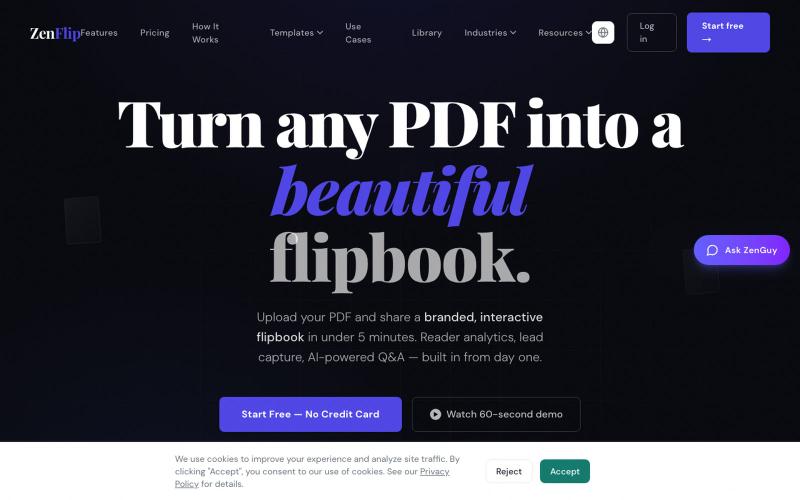 Free Flipbook Maker — PDF to Interactive Flipbook | ZenFlip — screenshot