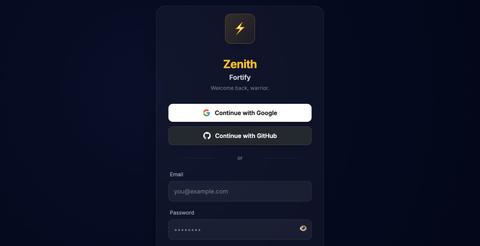 Zenith Fortify — screenshot
