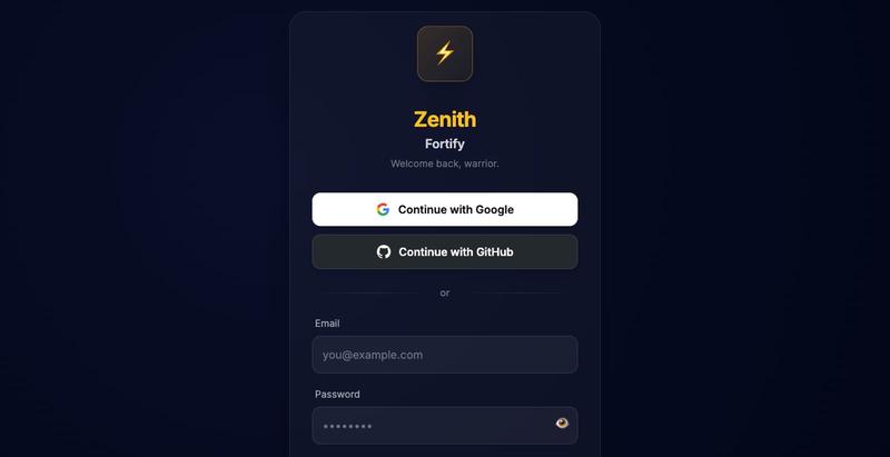 Zenith Fortify — screenshot