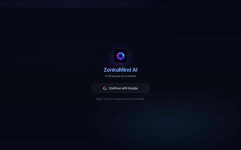 ZenkaMind AI | Professional AI Assistant — screenshot