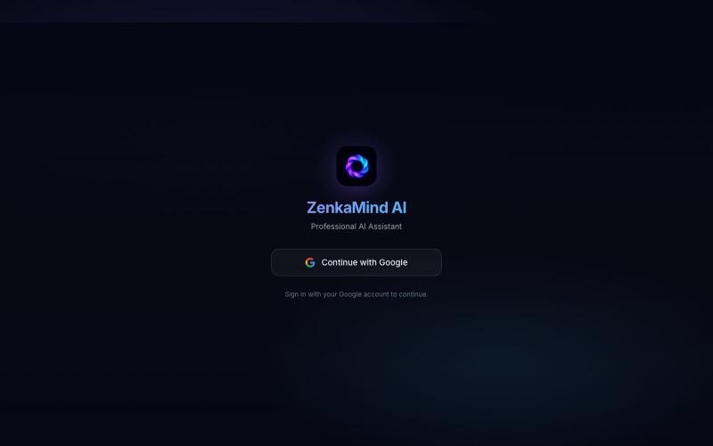 ZenkaMind AI | Professional AI Assistant — screenshot