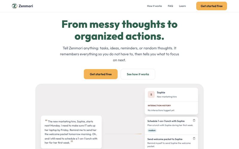 Zenmori | From messy thoughts to organized actions — screenshot