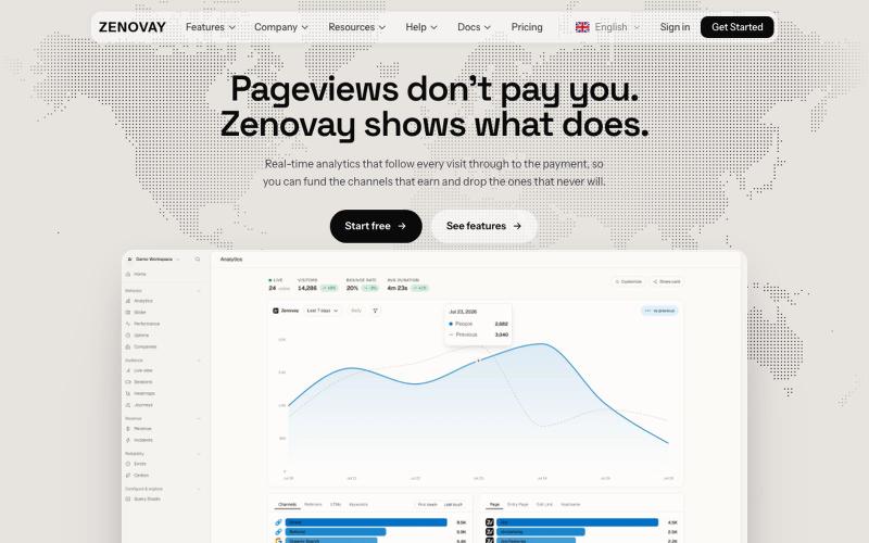 Zenovay — Revenue Analytics for Startups — screenshot