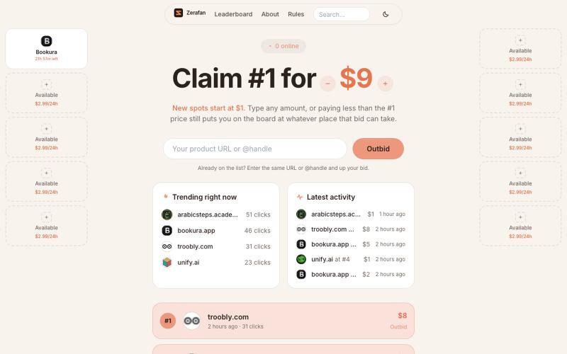 Zerafan — Claim your rank — screenshot