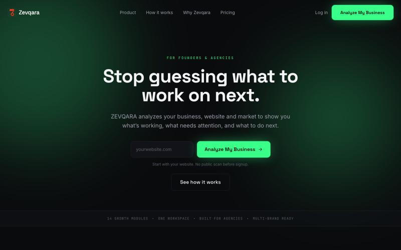 Zevqara — Stop guessing what to work on next — screenshot