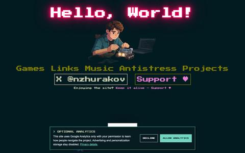 Nikita Zhurakov — Hello, World! — screenshot